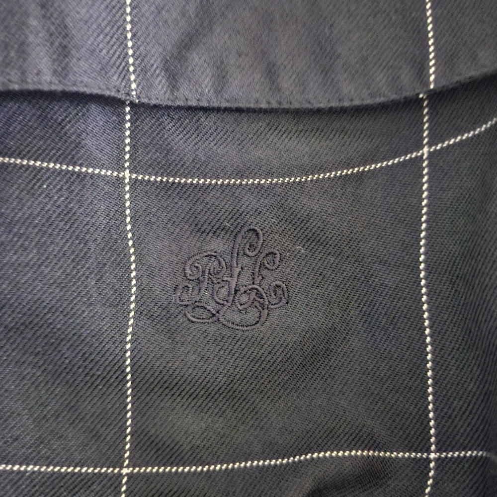 Lauren Ralph Lauren Navy Checkered Button Down Shirt - Picture 2 of 6